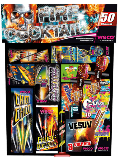 Silvester Leucht Feuerwerk Fontänen Sortiment Fire Cocktail