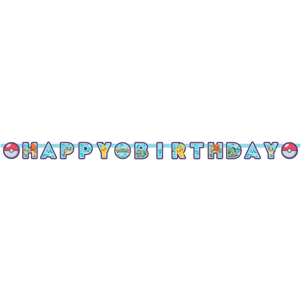 Pokemon Happy Birthday Girlande zum Geburtstag
