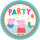 8 Peppa Pig Party Teller 23 cm