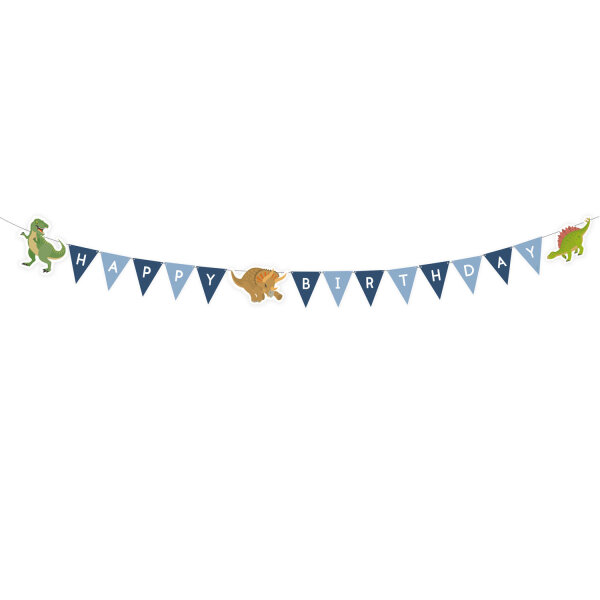 Dino Happy Birthday Girlande zum Geburtstag Dinosaurier