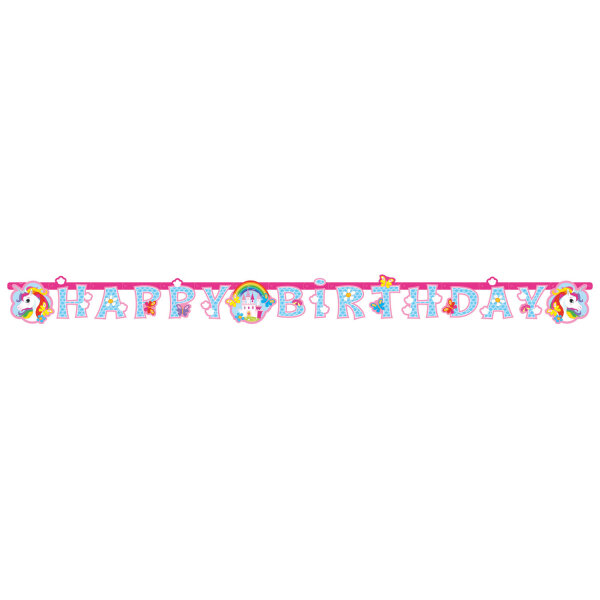 Einhorn Happy Birthday Girlande zum Geburtstag