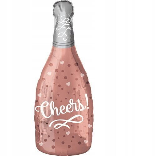 Folienballon Pinke Sektflasche oder Champagnerflasche