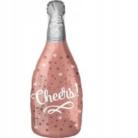 Folienballon Pinke Sektflasche oder Champagnerflasche