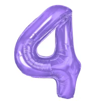 Folienballon lila violett als Zahlenballon 86cm Zahl: 4