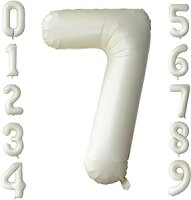 Folienballon creme als Zahlenballon 0 bis 9 86cm