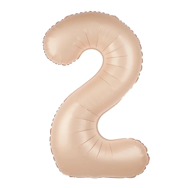 Folienballon caramel als Zahlenballon 86cm Zahl: 2