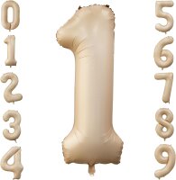 Folienballon caramel als Zahlenballon 0 bis 9 86cm...