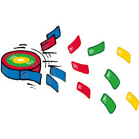 4 Konfetti Rollen Wirbel oder Frisbee