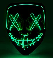 Leuchtende Purge Maske grün Killer Clown
