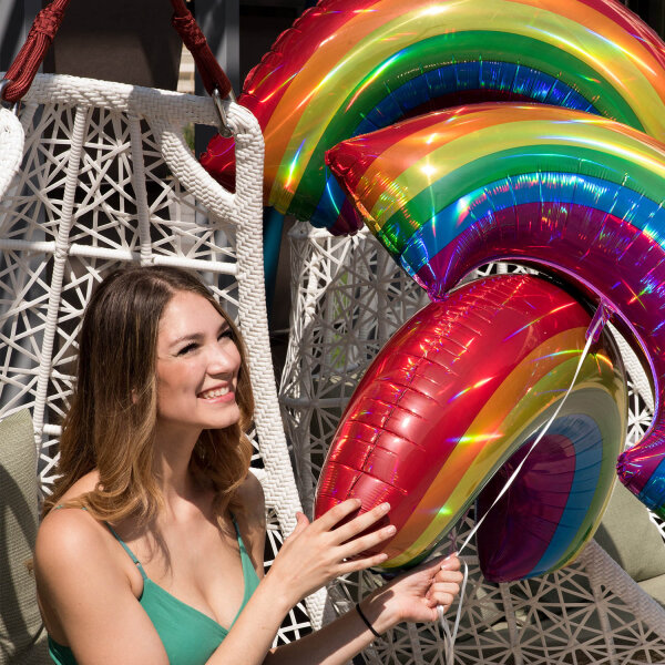 Folienballon Regenbogen holografisch