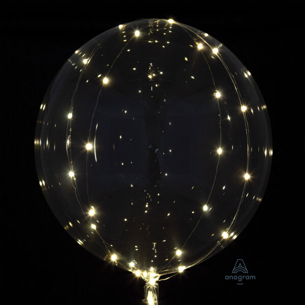 LED Ballon 40cm mit Lichterkette weiss