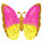 Folienballon Schmetterling pink/gelb