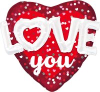 Jumbo Folienballon Herz mit Schriftzug Love