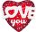 Jumbo Folienballon Herz mit Schriftzug Love