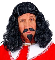 Musketier Perücke mit Bart