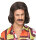 70 er Jahre Dandy Perücke mit Bart in braun