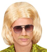 70 er Jahre Dandy Perücke mit Bart in blond