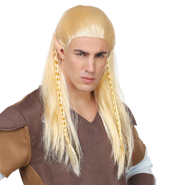 Perücke Elf mit Zöpfen in blond
