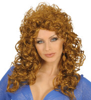 80 er Jahre Locken Perücke braun 60 cm