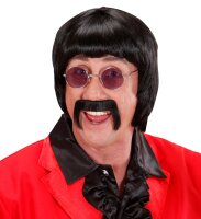 60er Beat Star Pilzkopf Perücke mit Bart und Brille