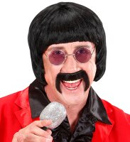 60er Beat Star Pilzkopf Perücke mit Bart und Brille