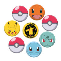 8 Pokemon Pikachu Buttons oder Badges
