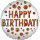 Folienballon Happy Birthday glitzerndes Konfetti