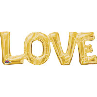 Folienballon Schriftzug love in gold