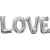 Folienballon Schriftzug love in silber