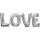 Folienballon Schriftzug love in silber