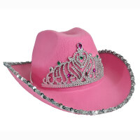 Cowboy Hut in Pink mit Krone