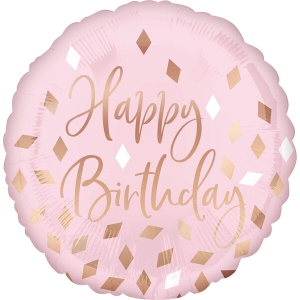 Folienballon Happy Birthday Rose Gold