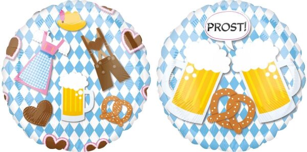 Folienballon zum Oktoberfest mit zwei Designs