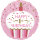 Zahlenballon Girl zum 1. Geburtstag mit Cupcake