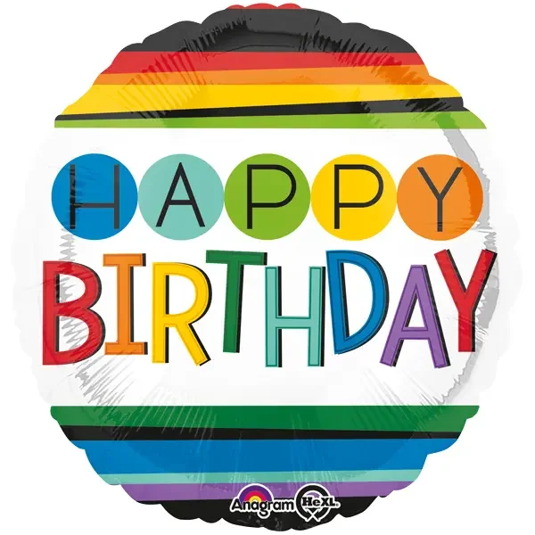 Folienballon Happy Birthday Regenbogen