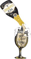 Folienballon Happy New Year Sektflasche und Sektglas