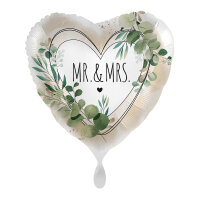 Folienballon Herzballon 43cm Mr. & Mrs.