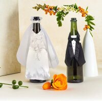 Flaschendekoration Braut und Bräutigam zur Hochzeit