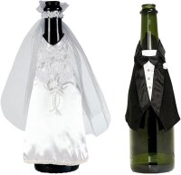 Flaschendekoration Braut und Bräutigam zur Hochzeit