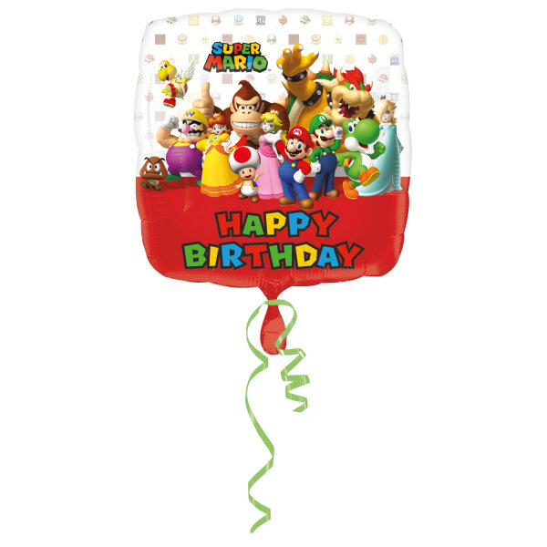 Folienballon Super Mario Happy Birthday