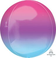 Orbz Folienballon Kugel 40cm Pink & Blue mit Farbverlauf