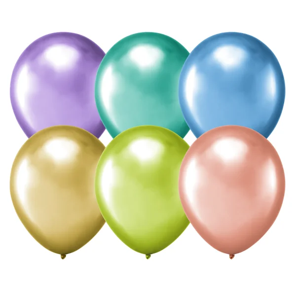 Chrome oder Spiegel Deko Luftballons bunt 30 cm