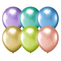 Chrome oder Spiegel Deko Luftballons bunt 30 cm