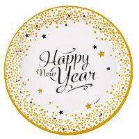 8 Happy New Year Einwegteller Papp Teller Ø 23 cm
