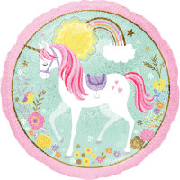 Folienballon Einhorn zwei Motive holographisch