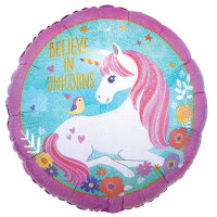 Folienballon Einhorn zwei Motive holographisch