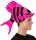 Tropischer Fisch als Hut in pink