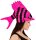 Tropischer Fisch als Hut in pink