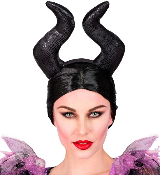 Malefizia Hörner am Haarreif für Halloween