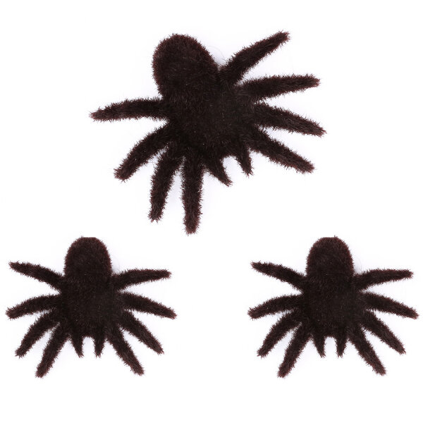 Set mit 3 haarigen Halloween Spinnen